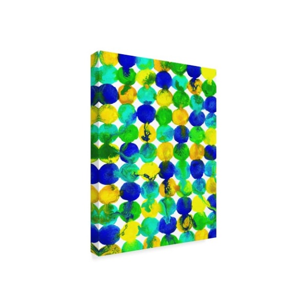 Amy Vangsgard 'Blue Yellow Green Abstract' Canvas Art,18x24